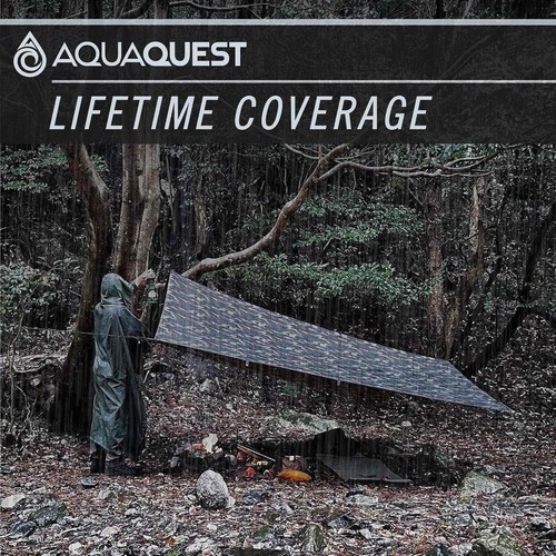 AquaQuest Defender Camping Tarp - Schwerlastzelt 10 x 10 ft, Woodland Camo - Bild 6 von 7