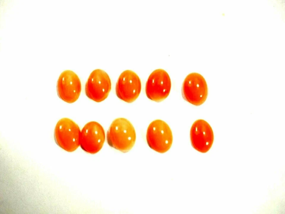 Vintage Natural Pink Coral cabochons 5 x 7mm Salmon color No treatment - Image 2 of 4