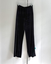 90s Vintage Totonko Black Velvet Wide-leg Pants Size Small