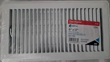 EZ-FLO 6x12 white metal floor diffuser 61638 Vent Hvac Airflow