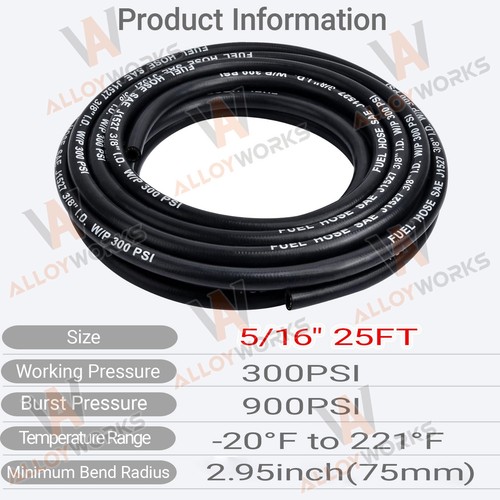 25FT 5/16" Marine Fuel Line Hose Type A1-15 Rubber SAE J1527 - Picture 1 of 7