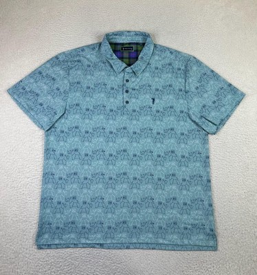 William Murray Polo Shirt Mens 2XL Golf Performance Origami Dog Cocktail Print
