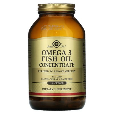 2 X Solgar, Omega-3 Fish Oil Concentrate, 120 Softgels