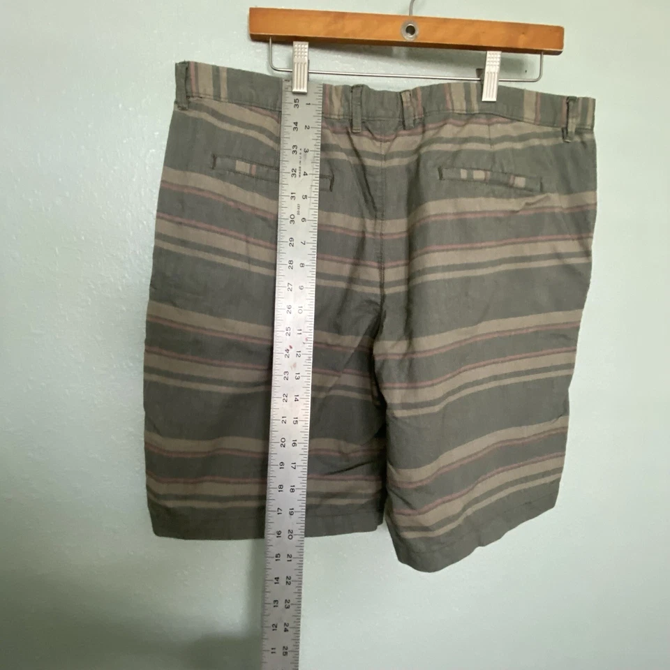 Pantalones Cortos Chinos Merona Para Hombre Talla 38 Bloque Rayas Gris Marrón Rojo Foto 4 de 4