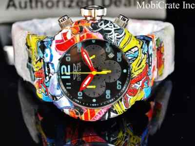 Rare Invicta Men's 52mm GRAND Pro Diver GRAFFITI Chronograph HYDROPLATED SS Watc