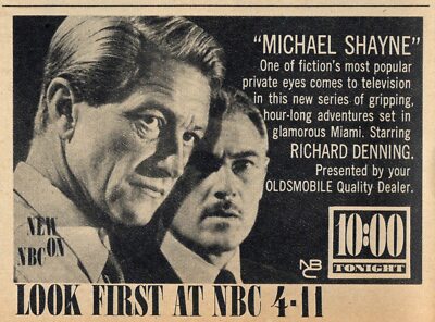 1960 TV PREMIERE AD/MICHAEL SHAYNE ONE OF FICTION'S MOST POPULAR PRIVATE EYES