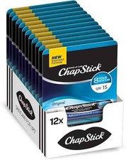 ChapStick Moisturizer Original Lip Balm Tubes, SPF 15 Pack of 24