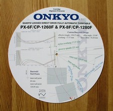Onkyo PX-6F/PX-8F/CP-1260F/CP-1280F Custom Designed Tonearm Alignment Protractor