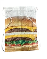 IN-N-Out Burger Backpack Drawstring Hamburger Cinch Bags Double Burger 17x14 2pk
