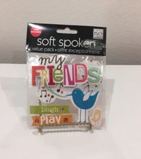 Me & My Big Ideas Soft Spoken Scrapbooking "Friends" Stickers Embellishments