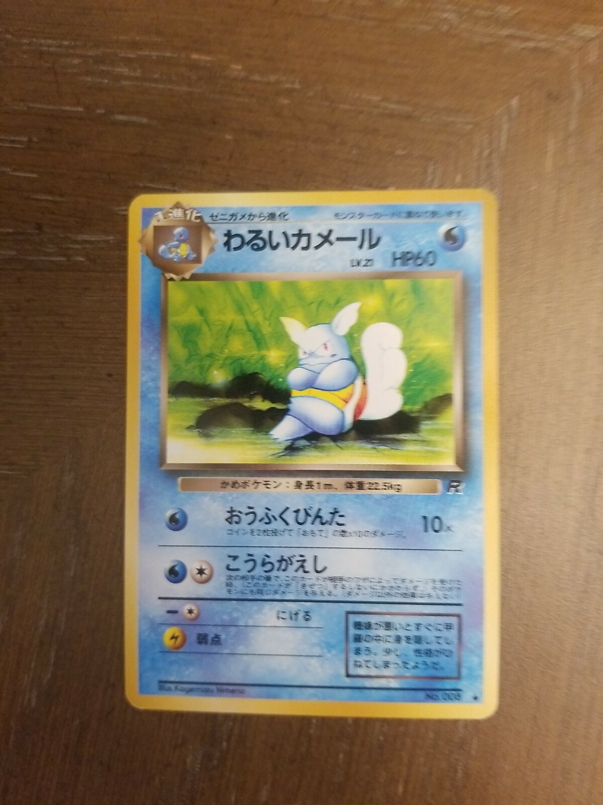Dark Wartortle Uncommon No. 008 Japanese Team Rocket Pokemon Card MINT
