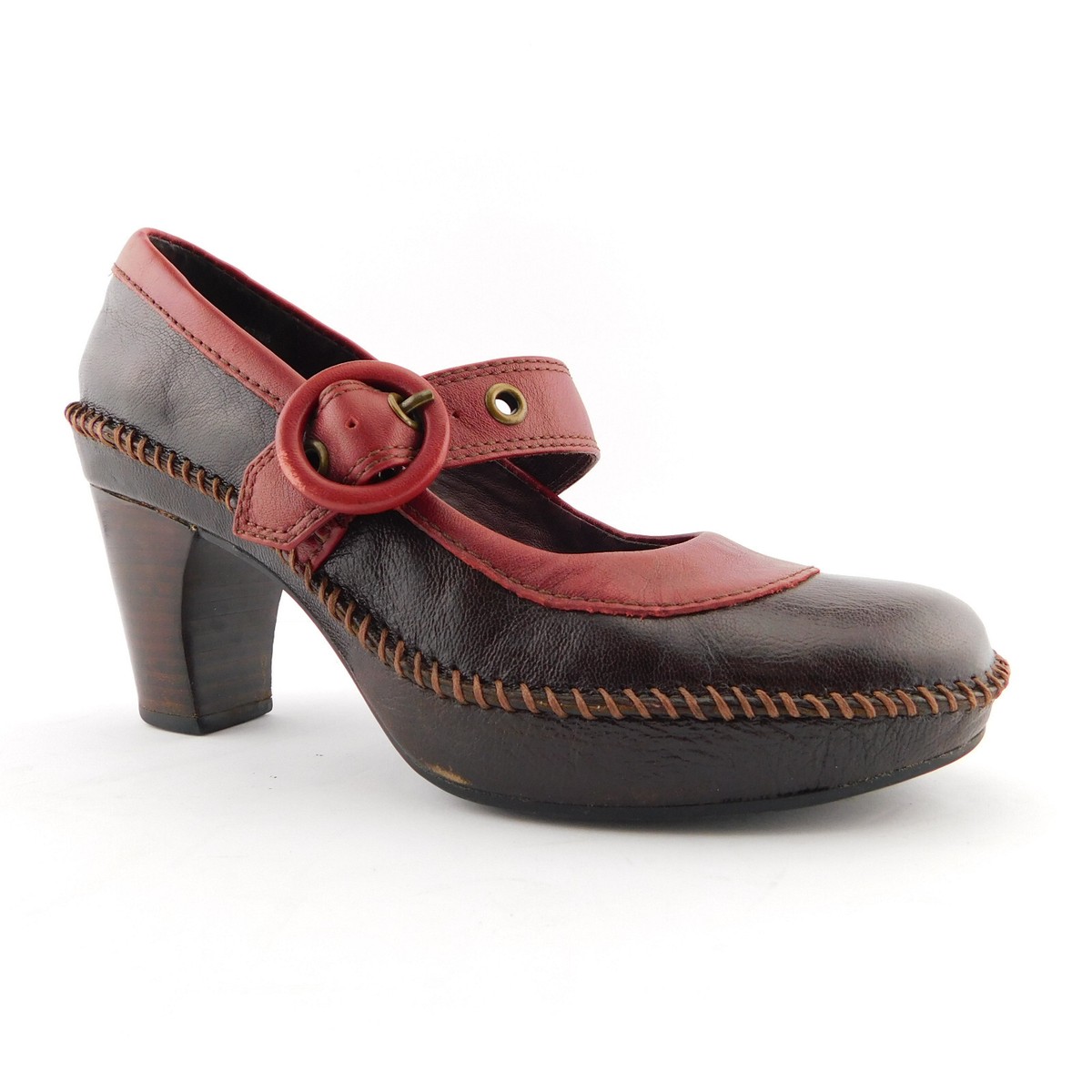 CLARKS INDIGO Size Brown Mary Jane Heels Pumps Shoes