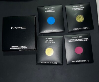 MAC PRO COLOUR Lot 4 Color Refill Eyeshadow Pans And COMPACT Palette NEW w Box