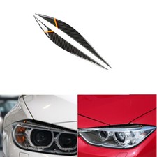 2pcs Carbon Fiber Headlight Eyebrow Cover Trim For BMW 3 Series F30 31 2012-2018