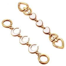 2Pcs Bag Extender Chain Heart Moon Purse Strap Aa White Purse Strap Extender