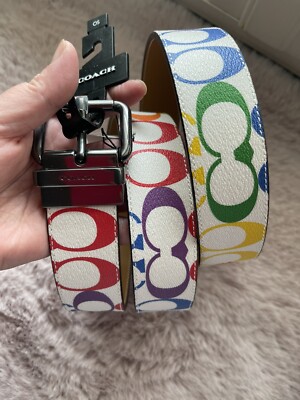 NWT coach Roller Buckle Cut To Size Reversible Belt In  display picture 3