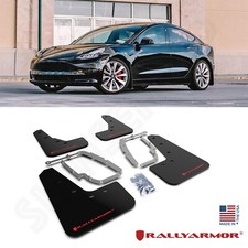 Rally Armor Ur Black Mud Flaps W Red Logo For 2017-2023 Tesla Model 3 Rally Armor Ur Black Mud Flaps W Red Logo For 2017-2023 Tesla Model 3