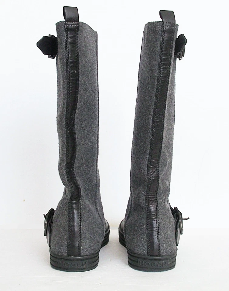 Botas planas de cuero de lana de media pantorrilla Hogan para mujer talla 38 EE. UU. 8 Foto 4 de 4