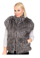 POMPÖÖS DESIGN by Harald Glöckler Webpelz-Weste Stehkragen Fuchs-Optik