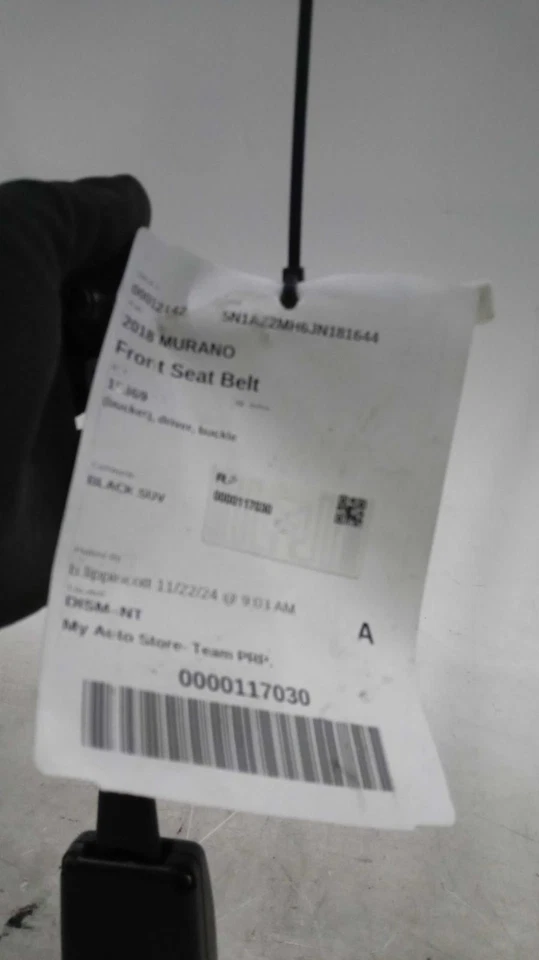 Used Front Left Seat Belt Front fits: 2018 Nissan Murano bucket driver buckle Fr Foto 2 de 4