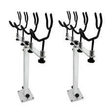 2Piece Fishing Pole Holder Aluminum Rod Pod Sure Grip Boat Steel PVC Coated Wire