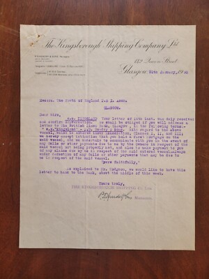 1930 Kingsborough Shipping Co. Brief Re: S.S. Kingsland, British Linen Bank...