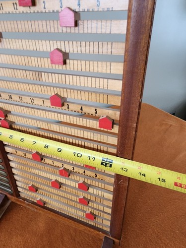 Vintage Staff Employee In/Out Time Keeper with Brass Name Plates & Ticked Ruler - Picture 10 of 11