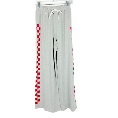 NWT Grayson Threads Wide Leg Graphic Check Sweatpants Gray Size Small S NEW