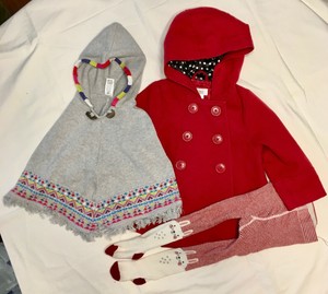 Mixed-Lot-of-3-Circo-Winter-Coat-Knit-Poncho-H-amp-M-BunnyTights-12-18-Months