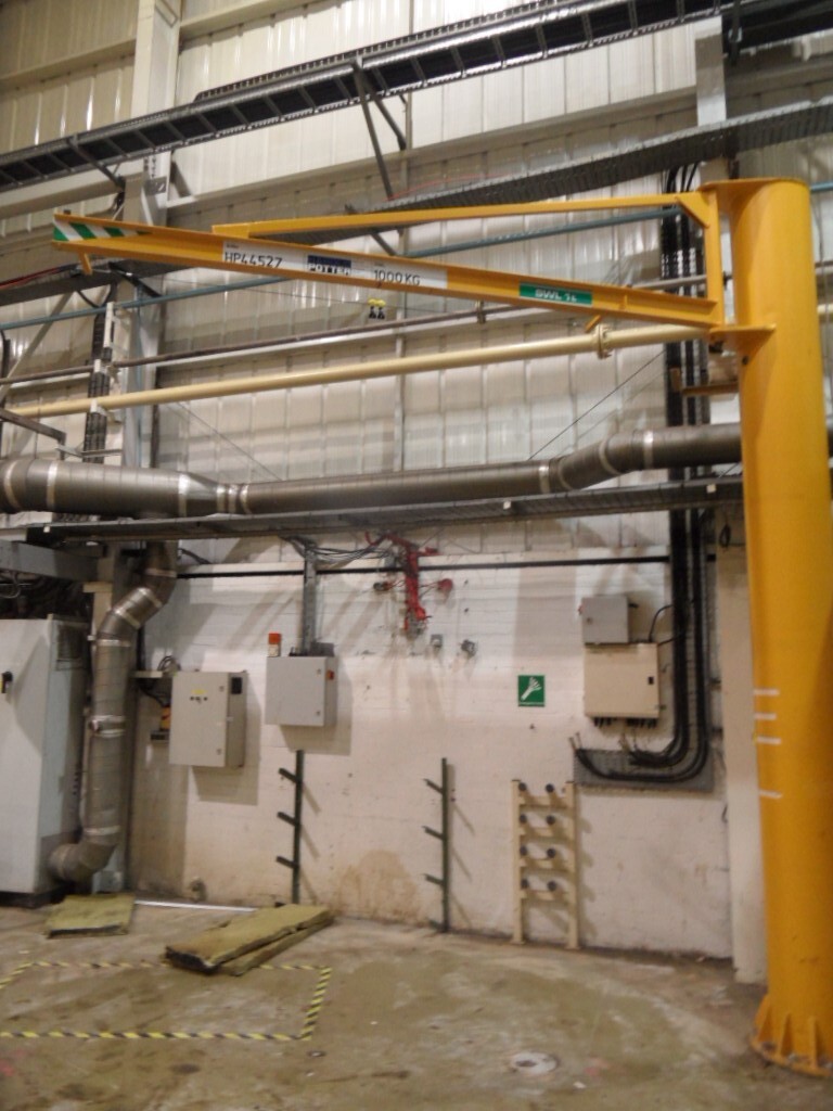 PILLAR SWING JIB CRANE +1000KG CAPACITY+ 3.2M ARM & 4.3M PILLAR + ELECTRIC HOIST eBay