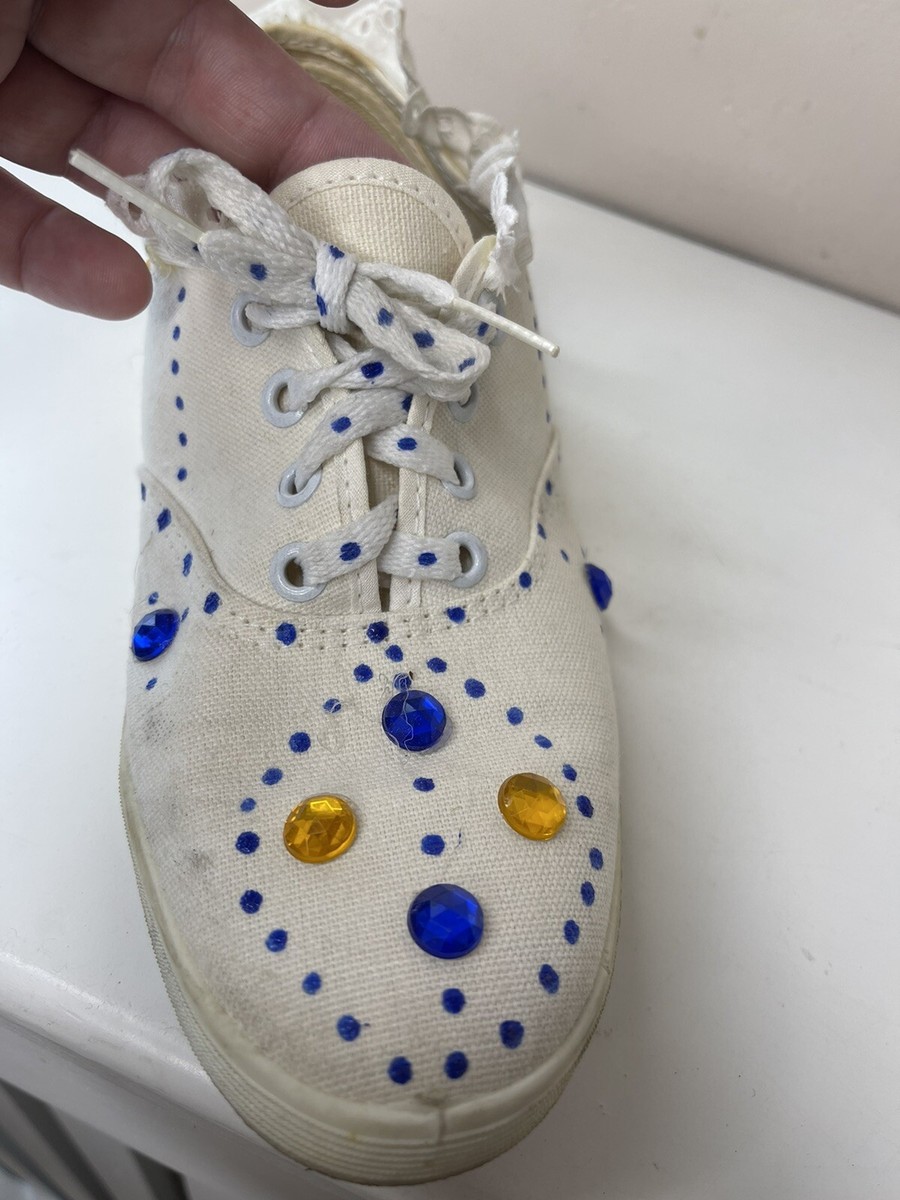 【DEARMINE】Nutum Ugly Sneakers Vintage 1980s 1990s Women's 7.5 gems rhinestone Sneakers