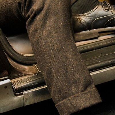 Vintage Tweed Pants For Men Suit Casual Trousers With Suspenders Button  Business