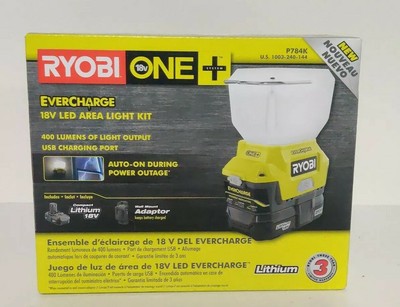 RYOBI 18V EVERCHARGE LED Area Light KIT 