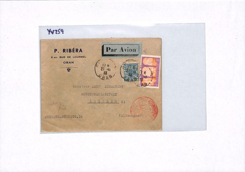 France ALGERIA Cover 1933 Oran *GERMANY AIR MAIL* Leipzig via PARIS YV259 - Picture 11 of 12
