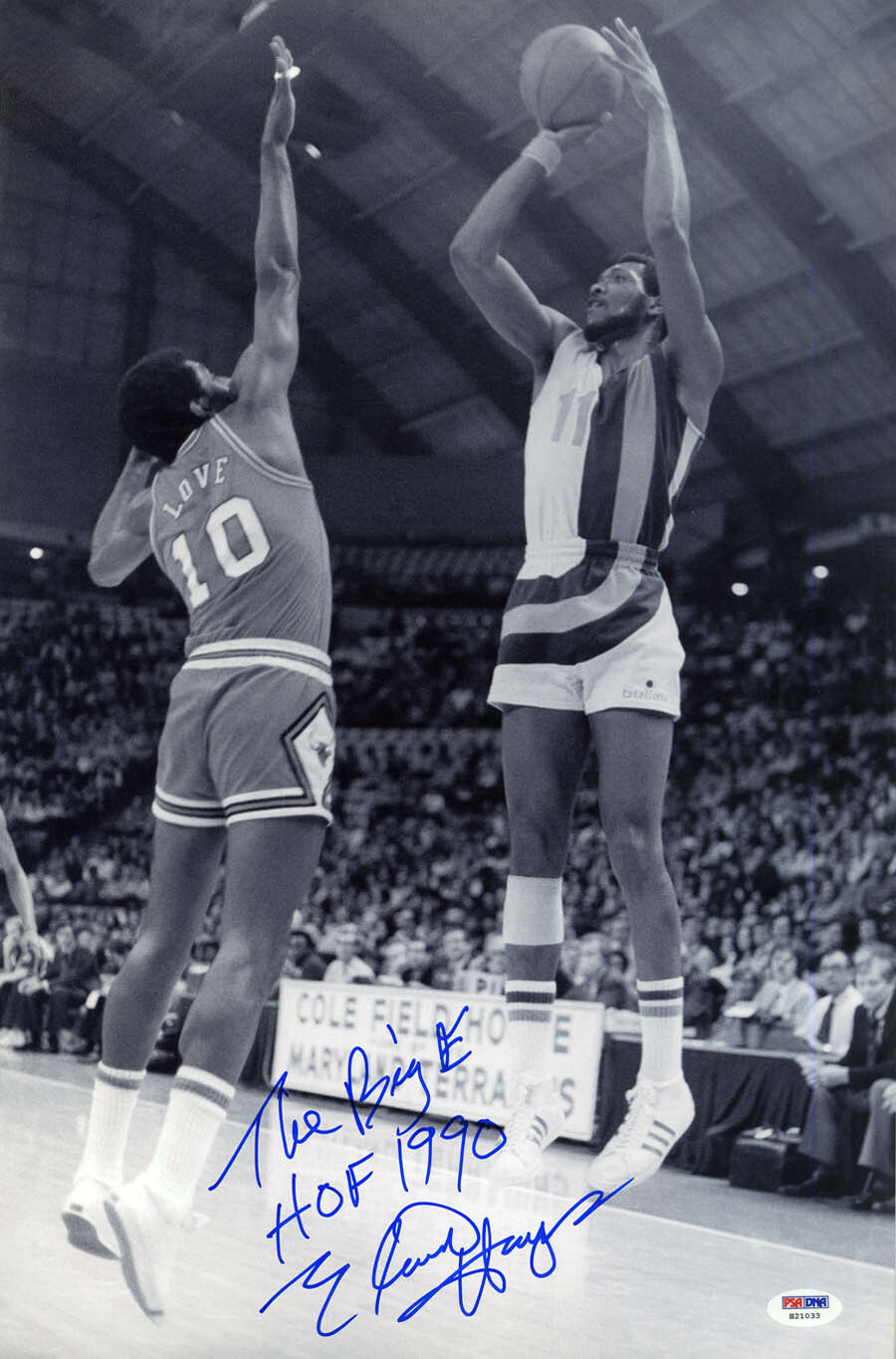 Elvin Hayes Autographed Signed Washington Bullets 12x18 Photo The Big E PSA/DNA 