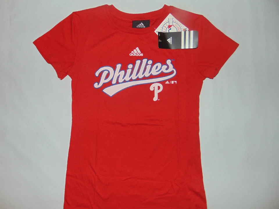 2) Camisetas de bebé Philadelphia Phillies rojas de béisbol MLB grandes 14/16 LOTE NUEVO  Foto 4 de 4