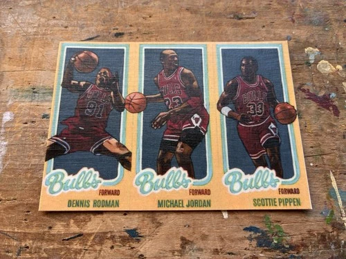 Basketball Art Card Print of Michael Jordan & Chicago Bulls. # To 500