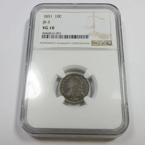 1831 NGC VG10 - JR3 Silver Capped Bust Dime 10c US Coin #56137A
