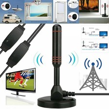 UK Best Portable Indoor TV Aerial 360° High Gain Digital Freeview TV Antenna New