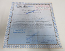 Statewide Building Society - Fixed Term Account - Banking Certificate - 1984