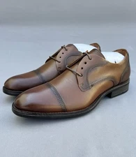 Johnston & Murphy Brown Hawthorn Leather Cap Toe Shoes Men's Size 8.5 US