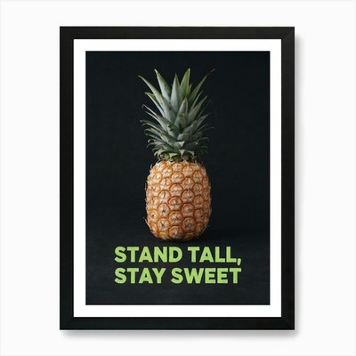 Stand Tall Stay Sweet, Ananas Art P Framed Wall Art Poster Canvas Print Picture
