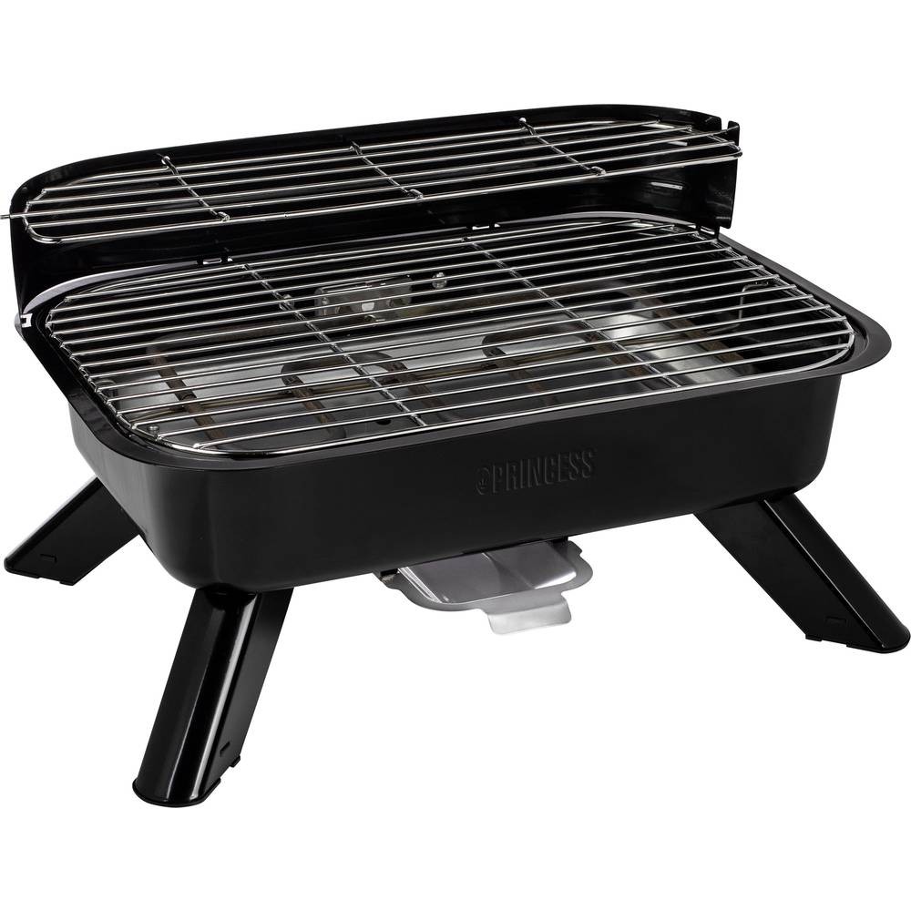 Barbecue Princess 112252 hybride électrique et charbon de bois noir