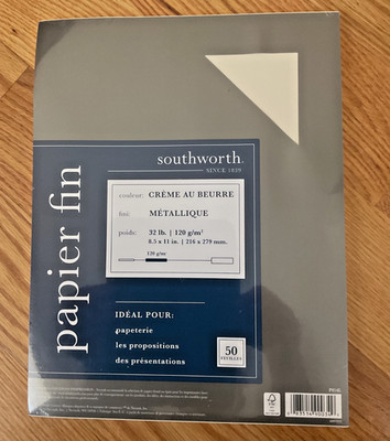 Southworth Fine Buttercream Paper  32 lb 8-1/2 x 11 Bond 50 Sheets