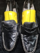 Cole Haan Women's Black Patent Leather Driving Loafers 8B