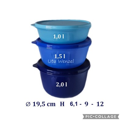 Tupperware Clarissa Set Hitparade Frische Behälter Schüssel 1L 1,5L 2L Gitter
