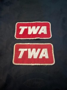 TWA Logo set of two Large Cloth Sew On Patches ( 6"1/2"x 3'1/2") 