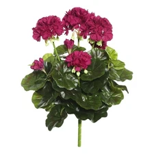 Vickerman 15.25" Contemporary Fabric Artificial Geranium Bush in Purple