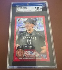 2023 Topps Chrome Oswald Peraza Image Variation Red Speckle 5/5 SGC 10 Yankees