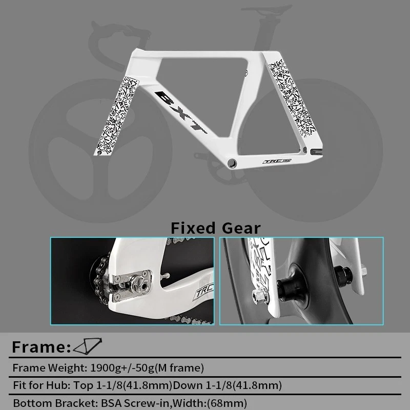 BXT 700C Carbon Bahnrad Bike Keine Bremsen Carbon Fixed Gear Bike - Bild 4 von 4